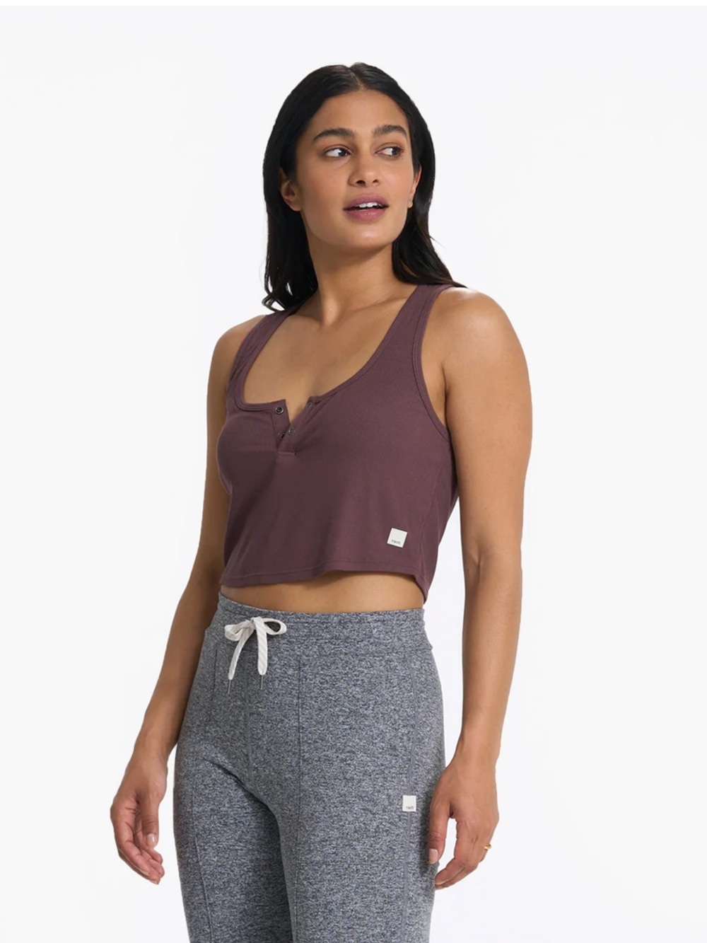 Vuori Women's Cove Crop Top (Chestnut)